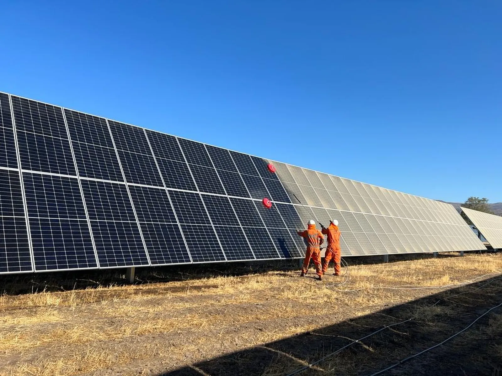 Cuadrilla Red Brothers limpiando módulos
